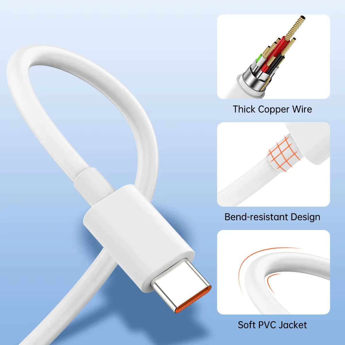 Original Usb Type C Cable 120W 100W 90W 67W 45W Turbo Fast Charger Mi 17 15 14 13 12 T Pro Ultra Poco F8 X8 X7 Redmi Note